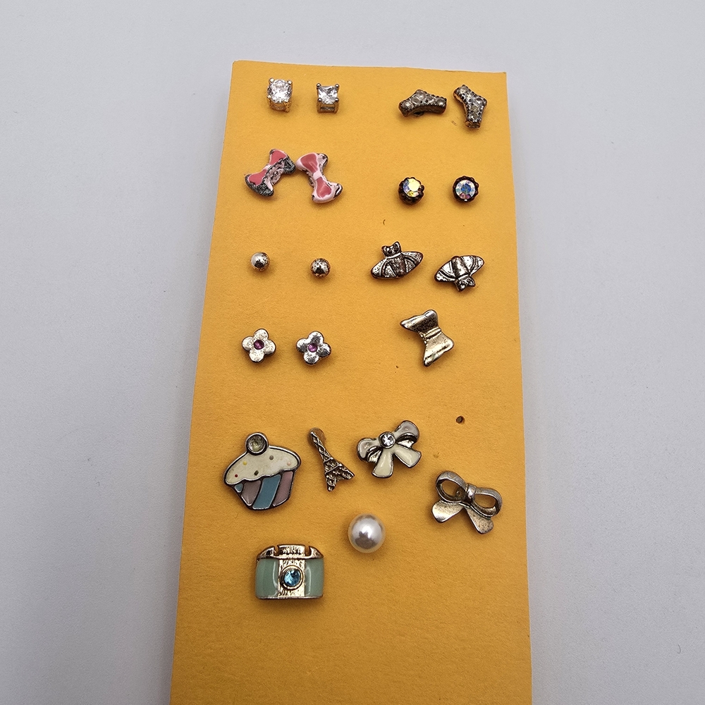 Assorted Gold and Pink Stud Earrings Set